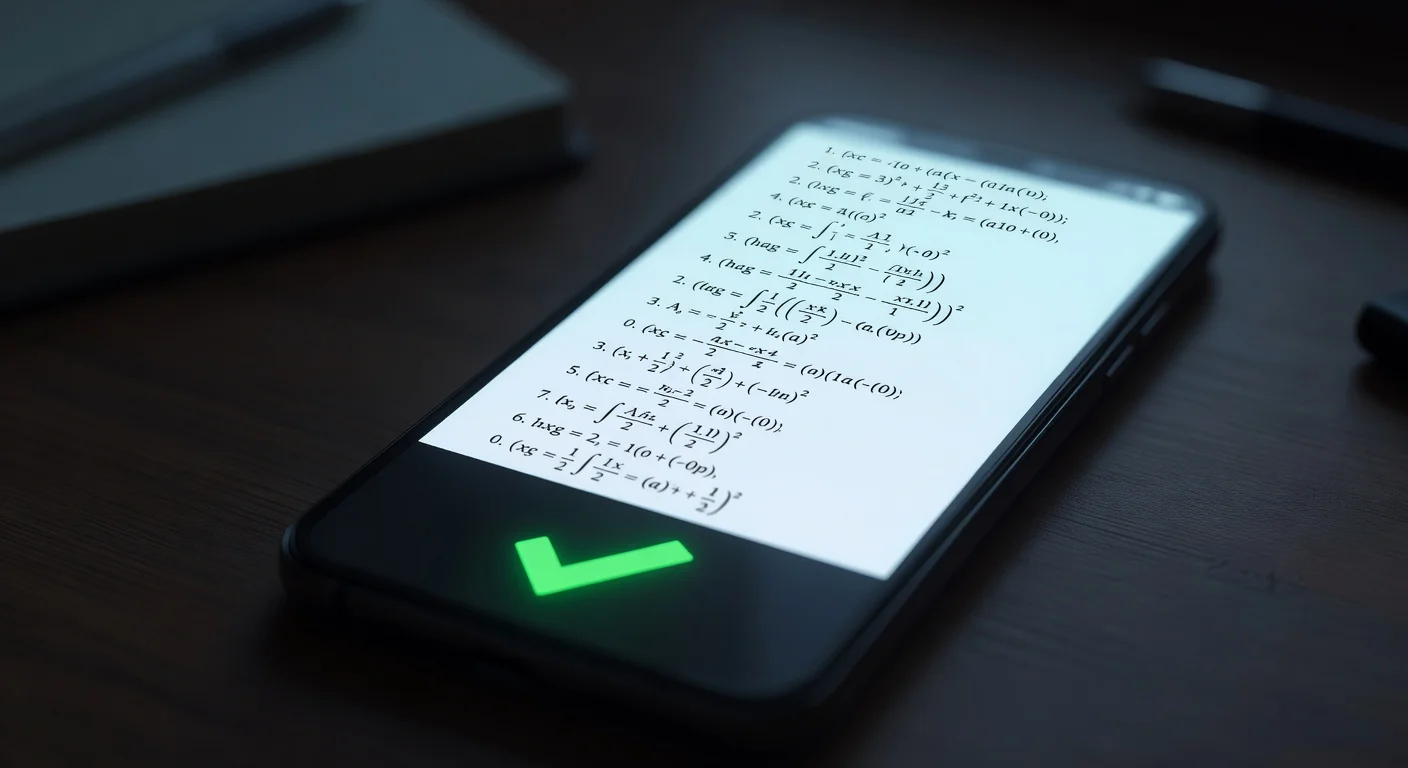 Step-by-step math solver interface on a mobile phone displaying a calculus answer.