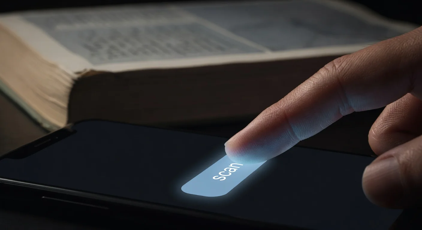 User attempting to scan to solve math problems using a dark mode smartphone application.