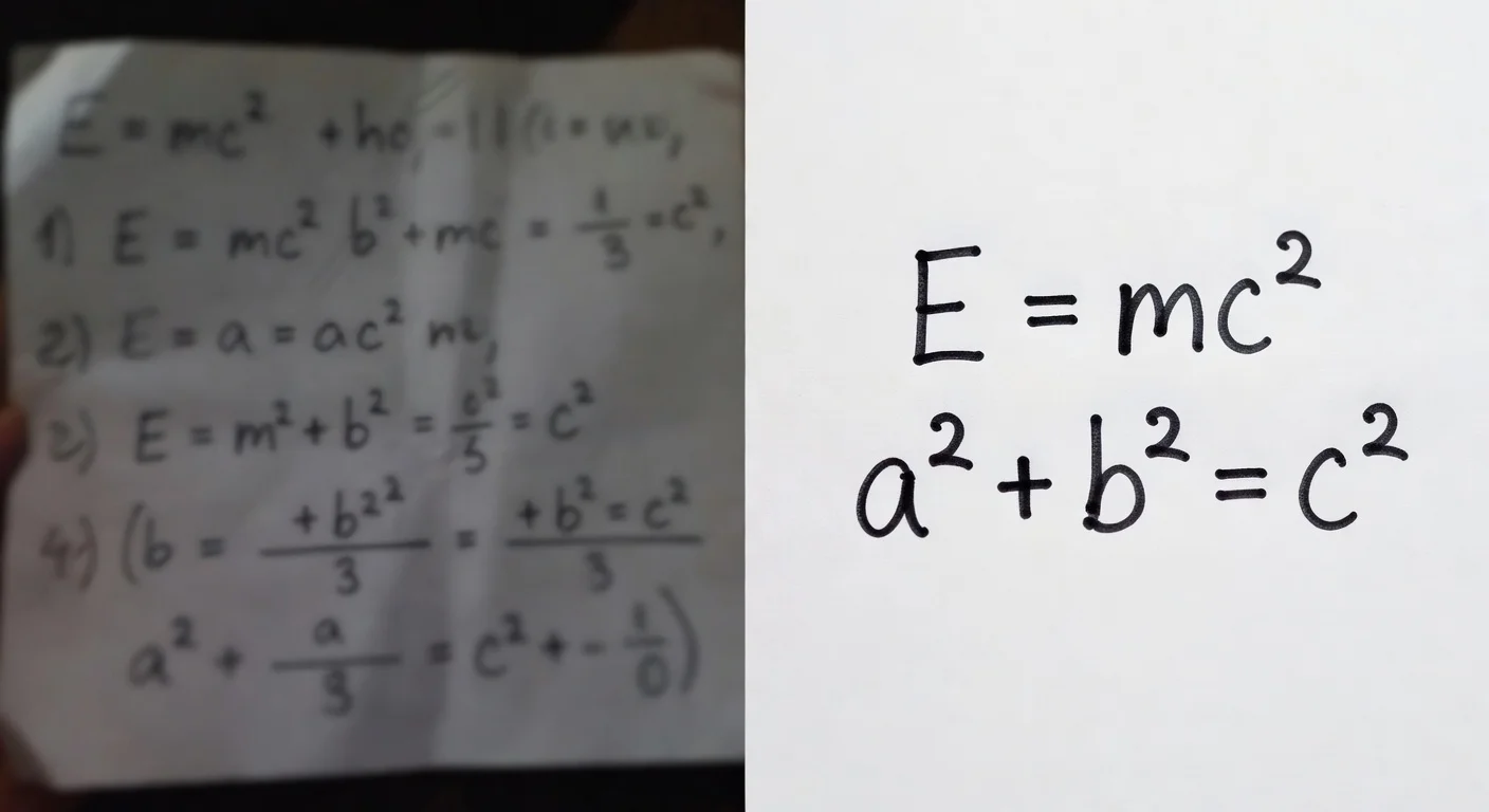 Examples of good and bad camera framing when scanning textbook assignments.