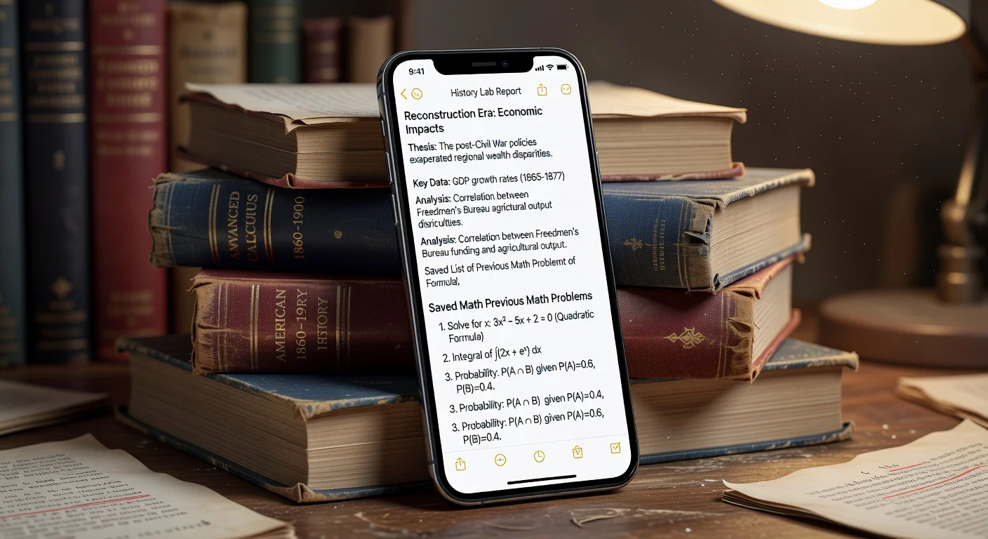 Saving past textbook answers on a mobile study app for exam preparation.