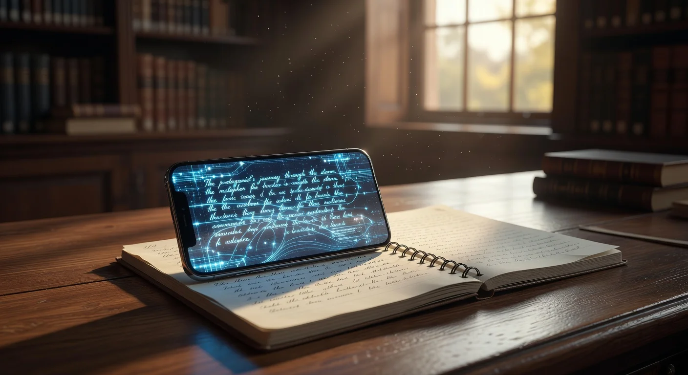 A high school student scanning a complex English literature assignment using a smartphone app.