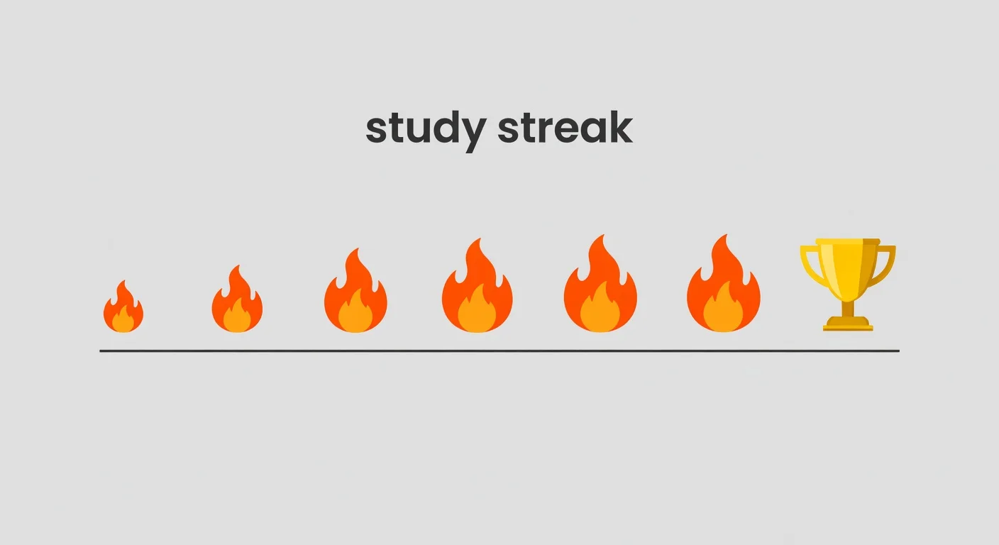 Gamification elements in study apps showing streaks and rewards.