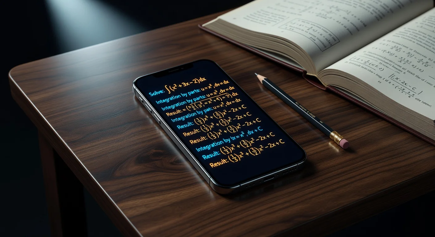 A teenager scanning a math workbook with a smartphone app