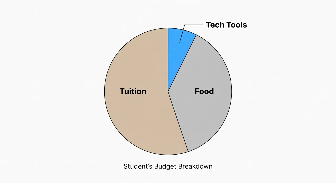 Chart showing the cost of study apps relative to other student expenses.