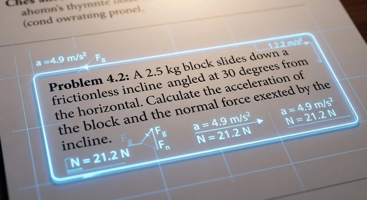 Scanning a college level physics word problem with a mobile app.