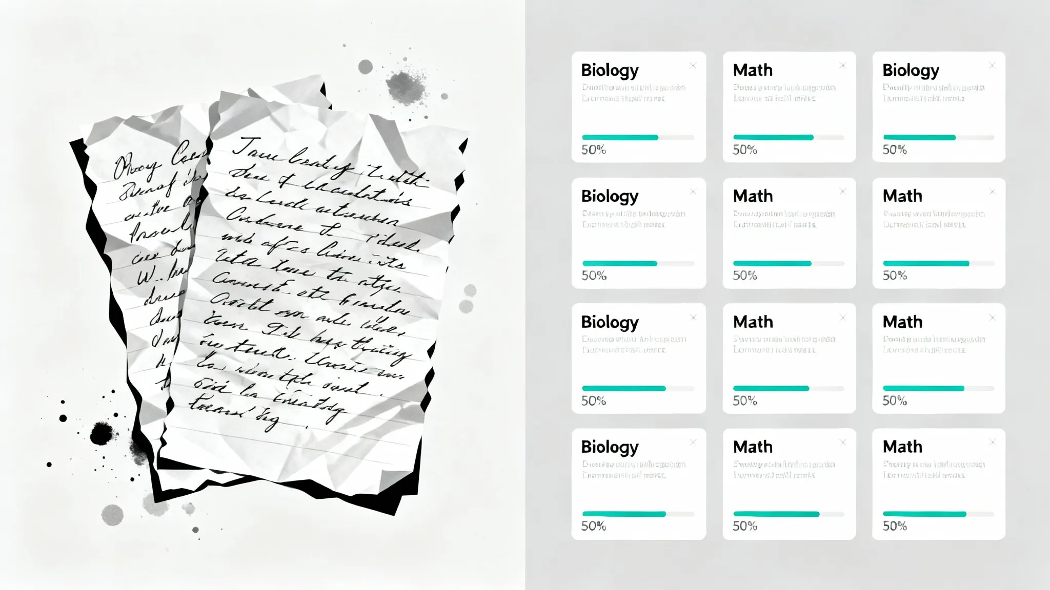 Comparison of paper flashcards versus digital study tools features.